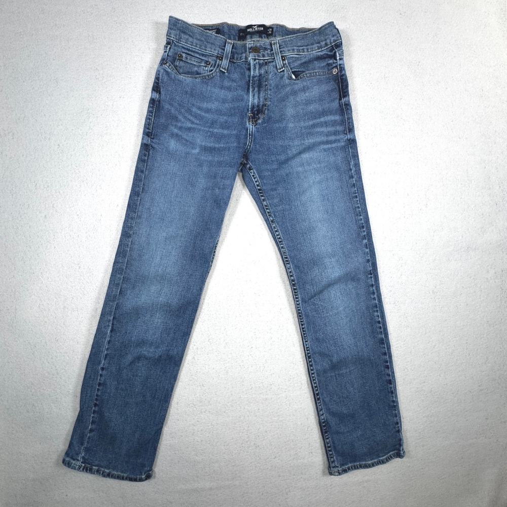 Hollister Epic Flex Straight Leg Jeans Mens 28x30 Med Wash Blue Skater Surf Y2K
